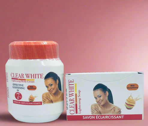 CLEAR WHITE Cream 10.58oz-300g, Soap 7oz-200g
