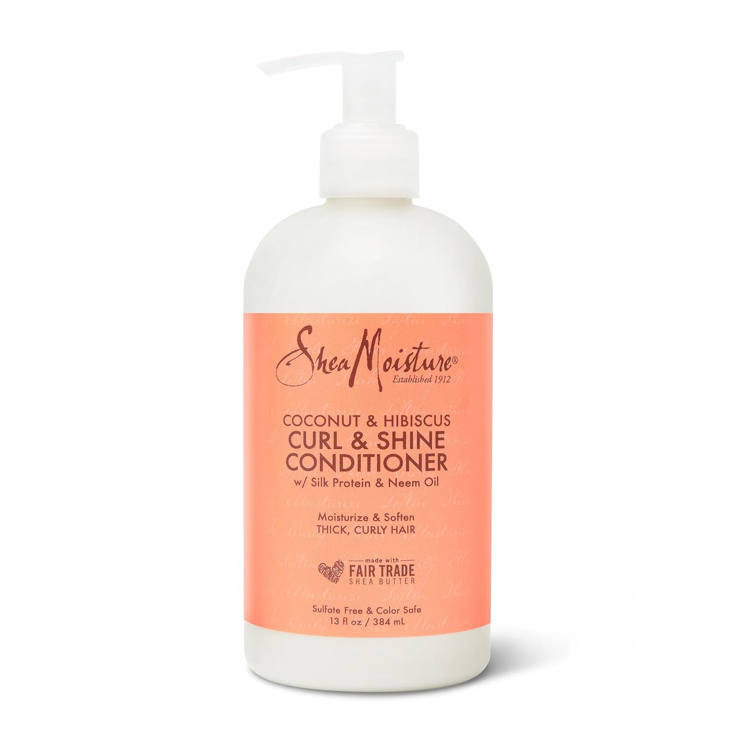 SheaMoisture Conditioner Coconut & Hibiscus, for Thick, Curly Hair to Moisturize & Soften, 13 oz