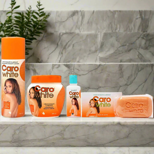 Caro White Lotion + Cream 16.9 Oz + Oil 1.7 Oz + Soap 6.3 Oz