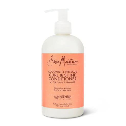 SheaMoisture Conditioner Coconut & Hibiscus, for Thick, Curly Hair to Moisturize & Soften, 13 oz